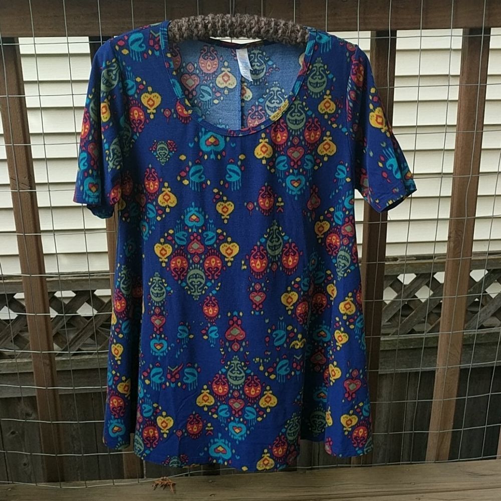 colorful boho blue swing top